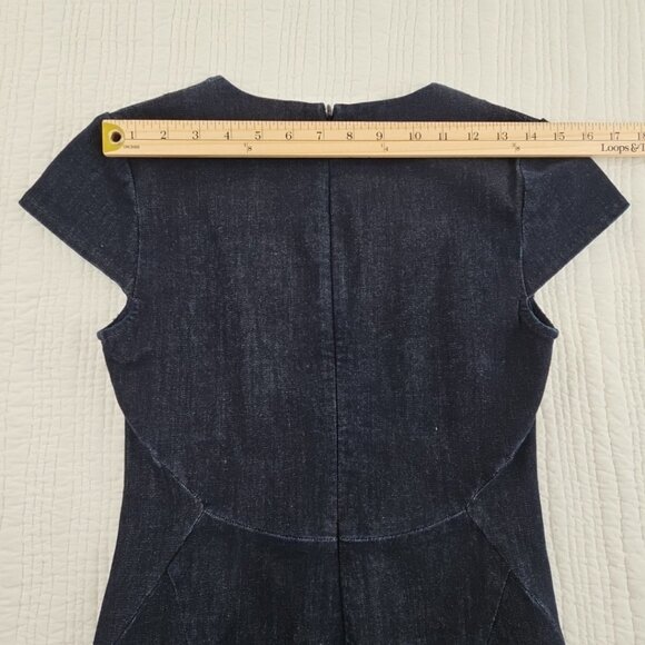 Banana Republic Angled Seam Pencil Dress Women's Sz 0 Short Sleeve Navy NWOT - Picture 12 of 16